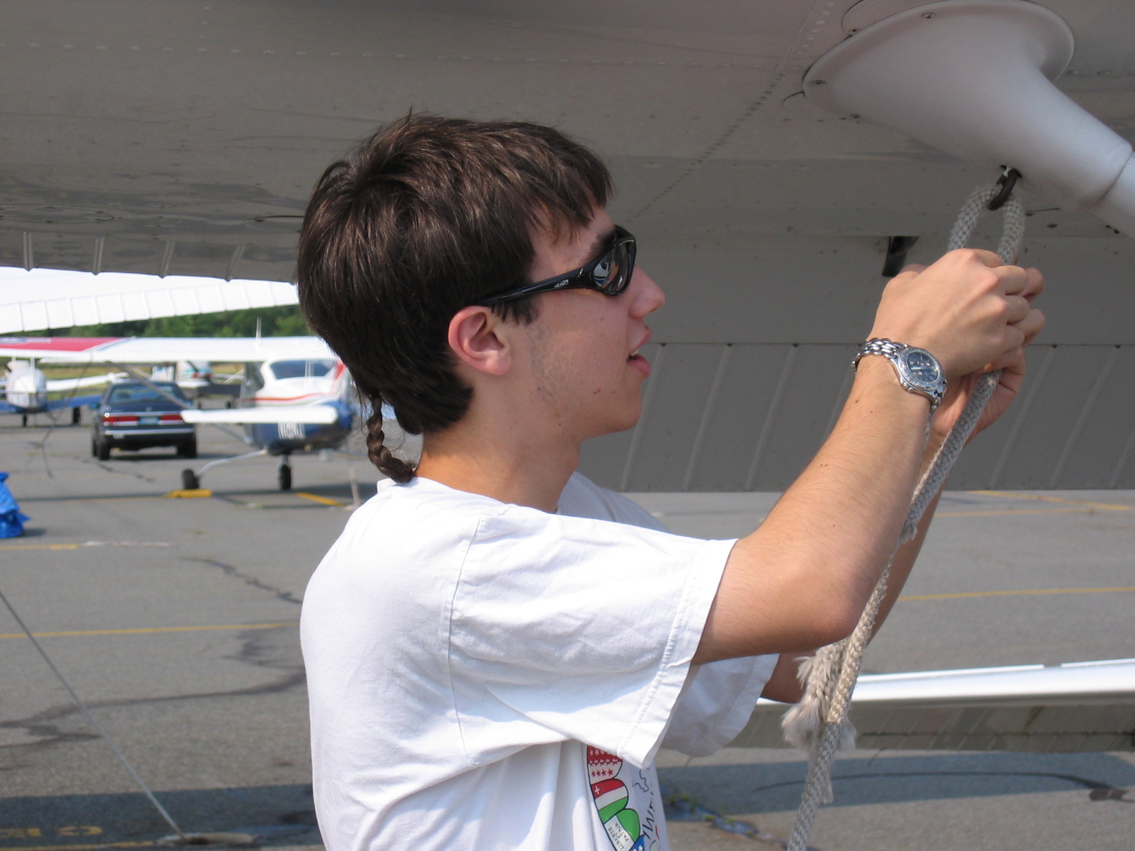 Tying the plane down